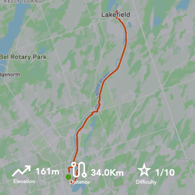Peterborough - Lakefield - 34km