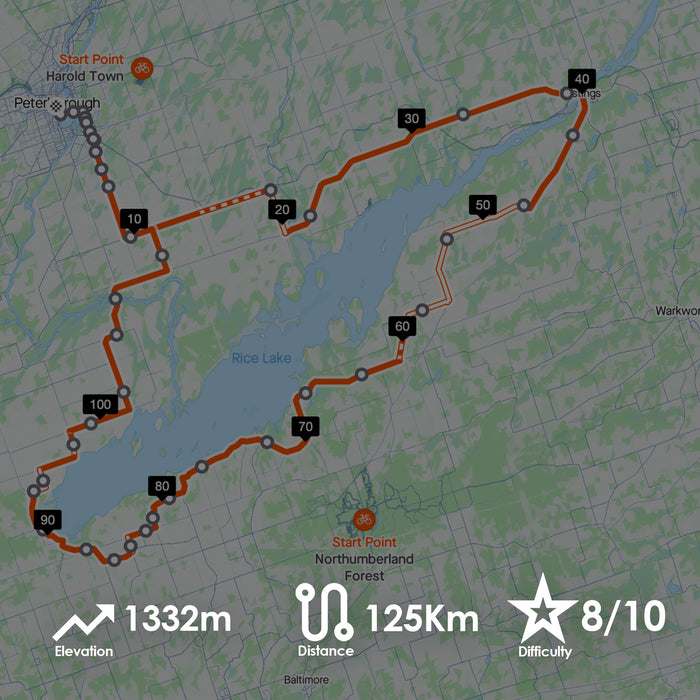 Rice Lake Loop - Mostly Asphalt - 125Km