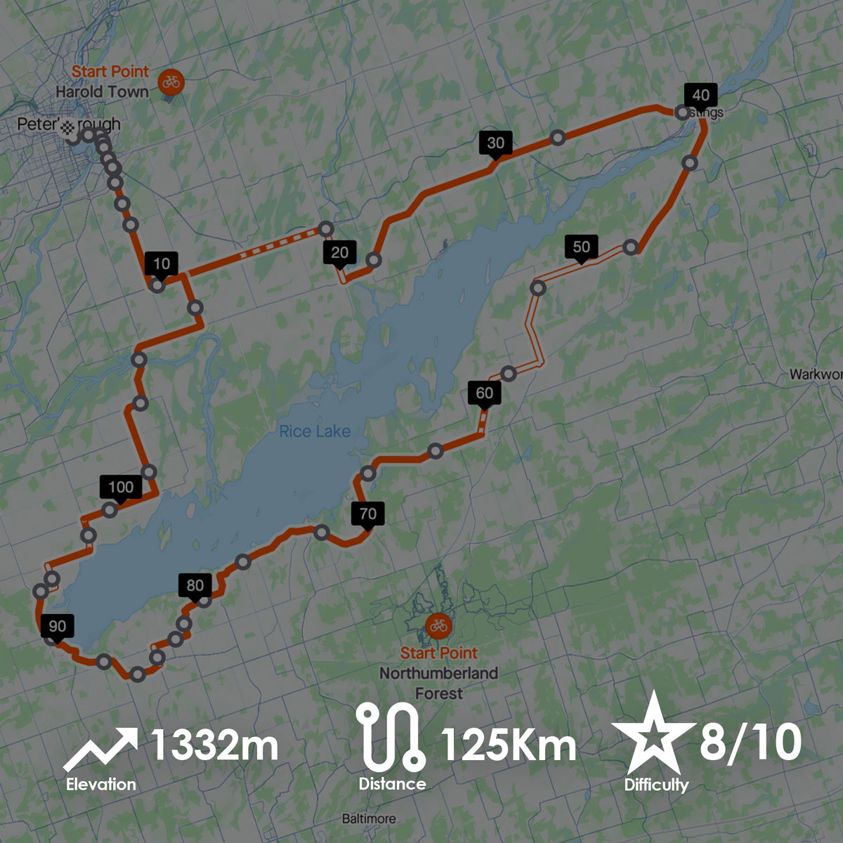 Rice Lake Loop Mostly Asphalt 125Km — Wild Rock Outfitters