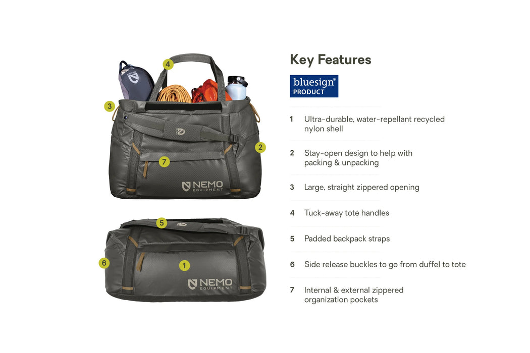 Double Haul 55L Dual-Purpose Duffel & Tote