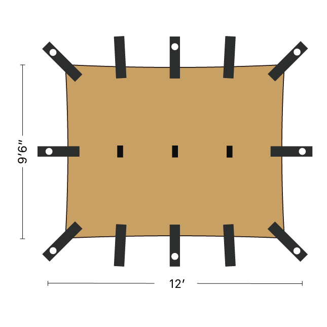 Heavy Duty Tarp 12' x 9'6  Sand