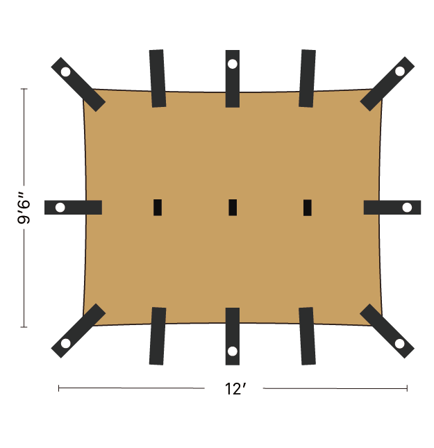 HEAVY DUTY TARP SHELTER 12' x 9'6"