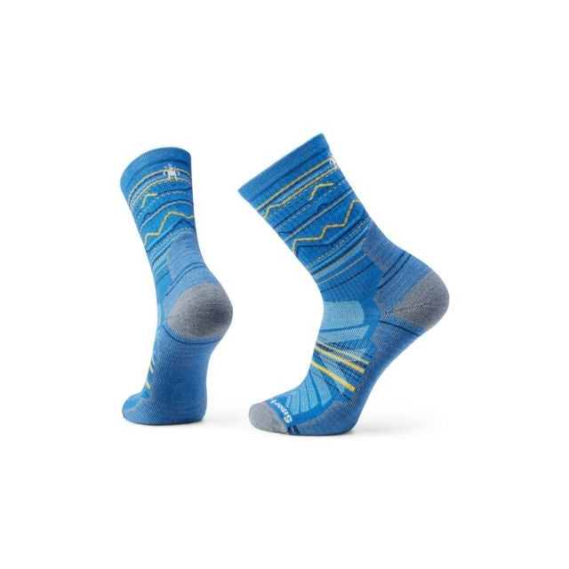 Hike Light Cushion Mountain Range Pattern Crew Socks