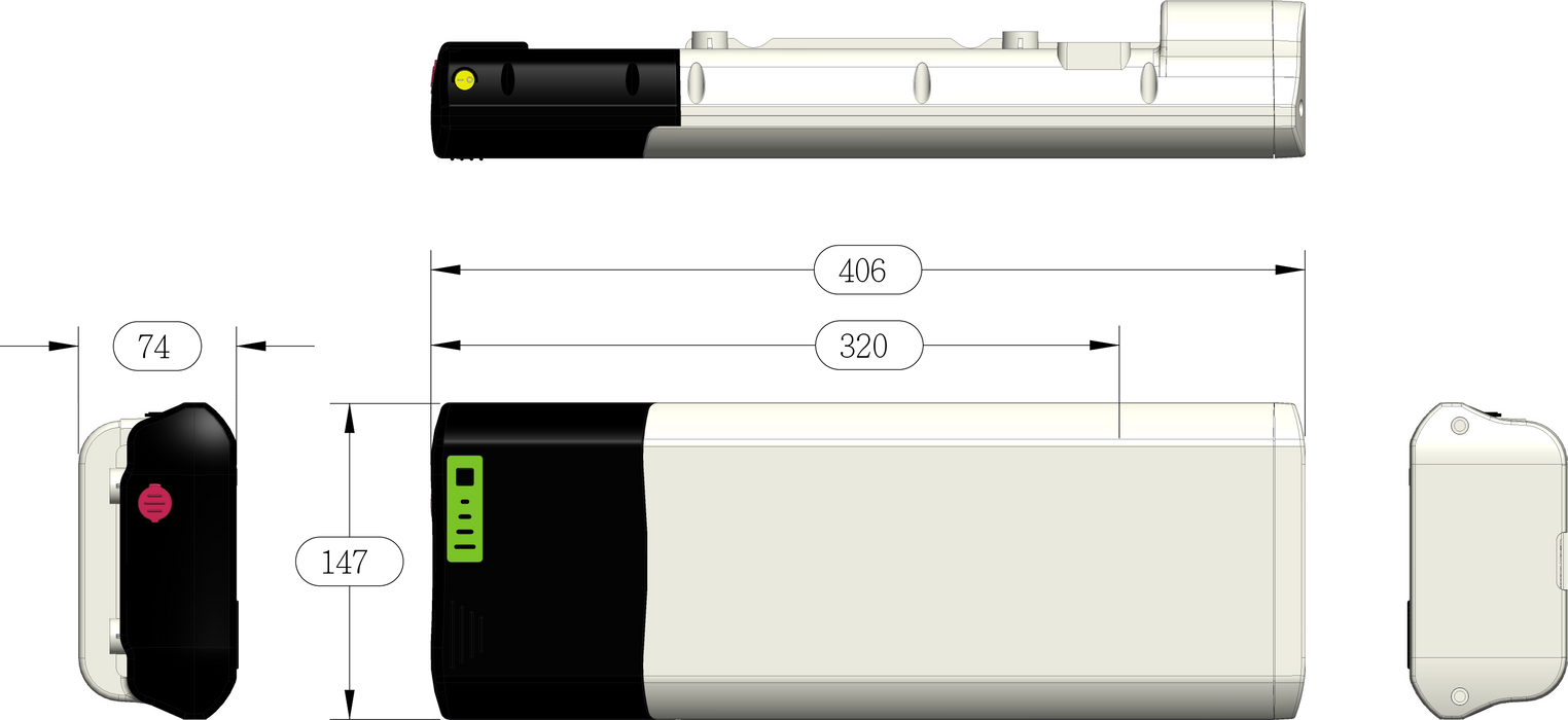Lithium Ion Battery UN3480 HWT-1004-XAW 36V 11.6Ah/417Wh