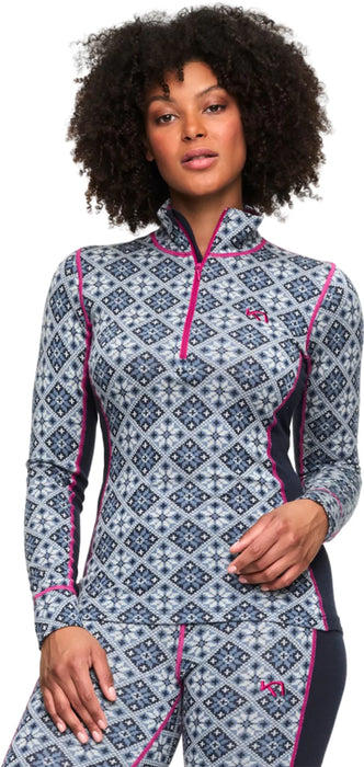 Rose Half Zip Baselayer Top - 100% Merino Wool