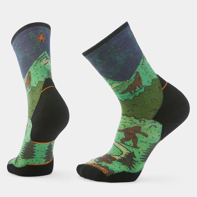Trail Run Neature Print Crew Socks Twilight Blue
