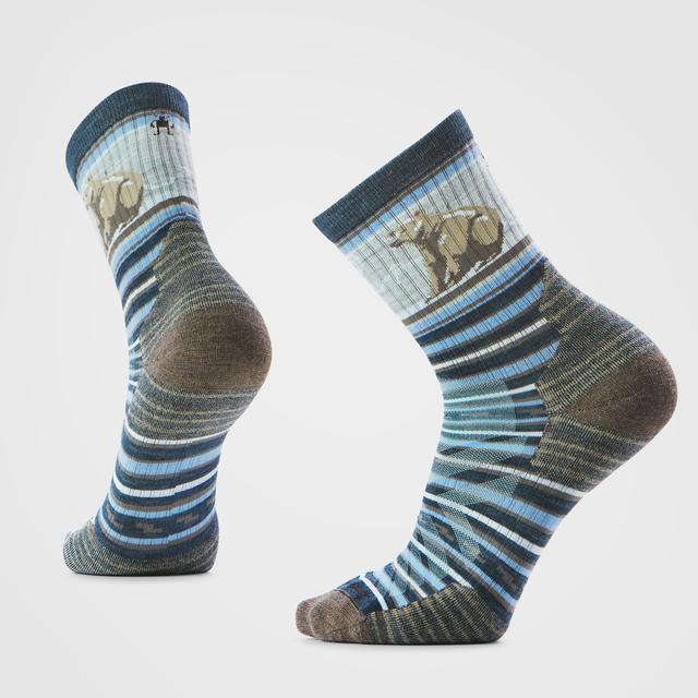 Unisex Hike Bear Stripe Mid Crew Socks