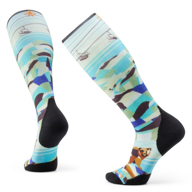 Men's Ski Bear Country Print Over The Calf Socks