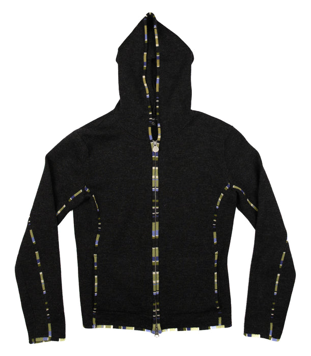Women's 100% Wool Full Zip Hoody Sweater