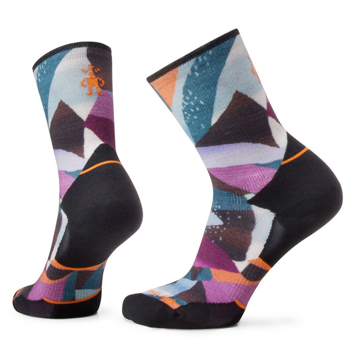 Women's Trail Run Targeted Cushion Mosaic Pieces Print Crew Socks
