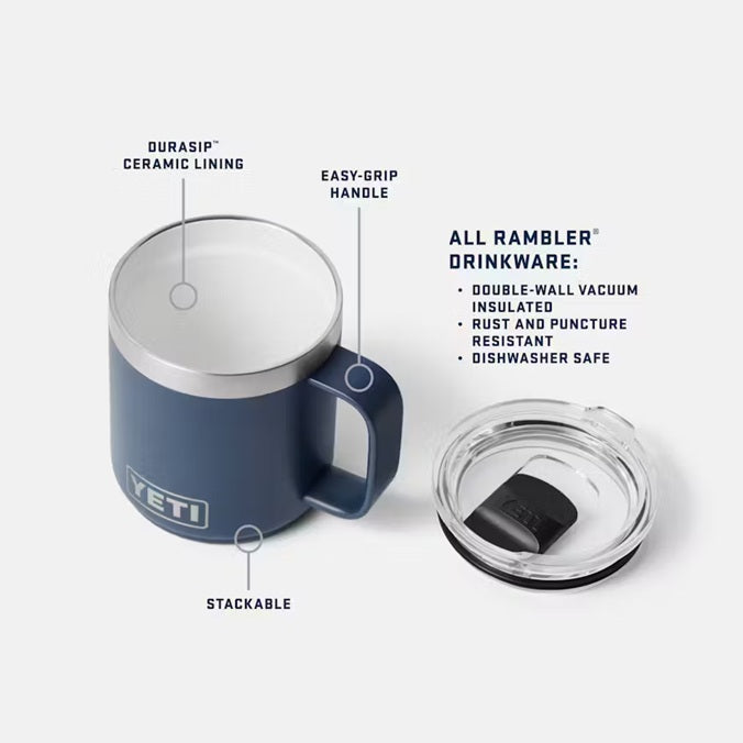 Rambler 10 oz / 295 ml Stackable Mug  WITH DURASIP CERAMIC LINING